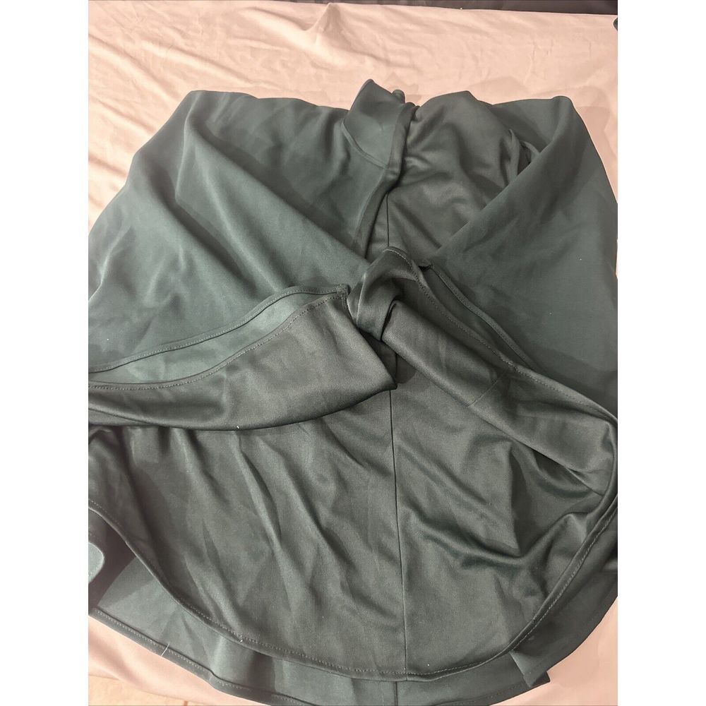 NEW $229 Betsy & Adam [‎ 8 ] Sleeveless Ruffle Bow Trumpet Gown in Pine Green - Picture 6 of 14